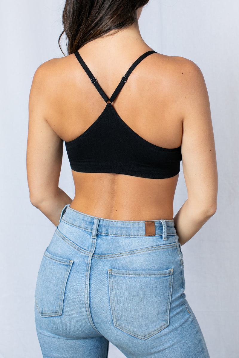 Y-Shaped Shoulder Strap Racer Back Bra Women's Front Closed Sexy